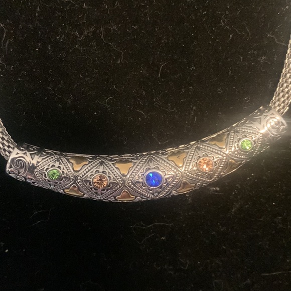 Necklace SS pendant has genuine Austrian crystals 20 inches long NWOT - Picture 2 of 3